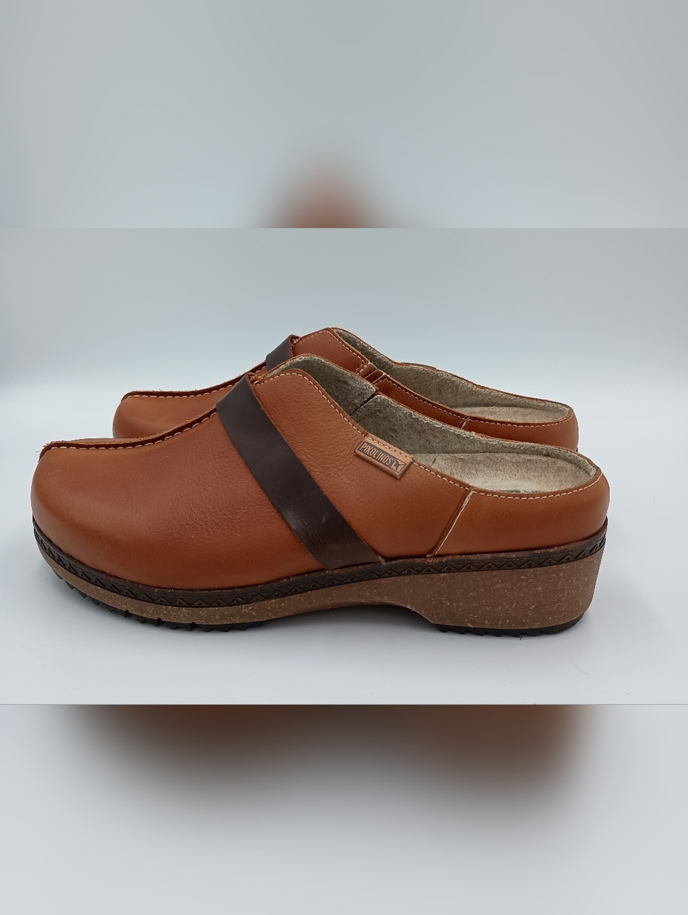 Pikolinos Granada Brown Leather Heel Clogs 37 6.5/7